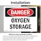 Signmission Oxygen Storage, 7 in W x Rectangle, Vinyl Decal OS-2PACK-DS-D-57-L-1850 - alternate 4